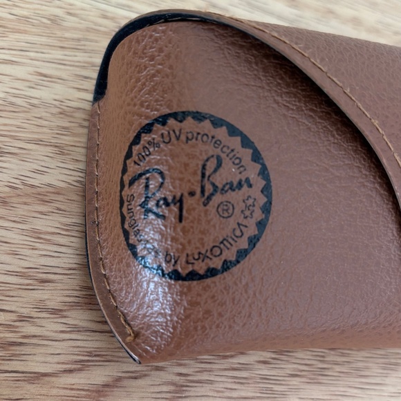 Case Only - brown Ray-Ban  Sunglasses Case with Lens Cloth - Picture 4 of 5